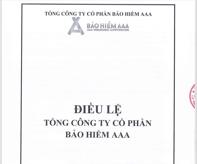  Điều lệ Tổng Công ty Cổ phần Bảo hiểm AAA